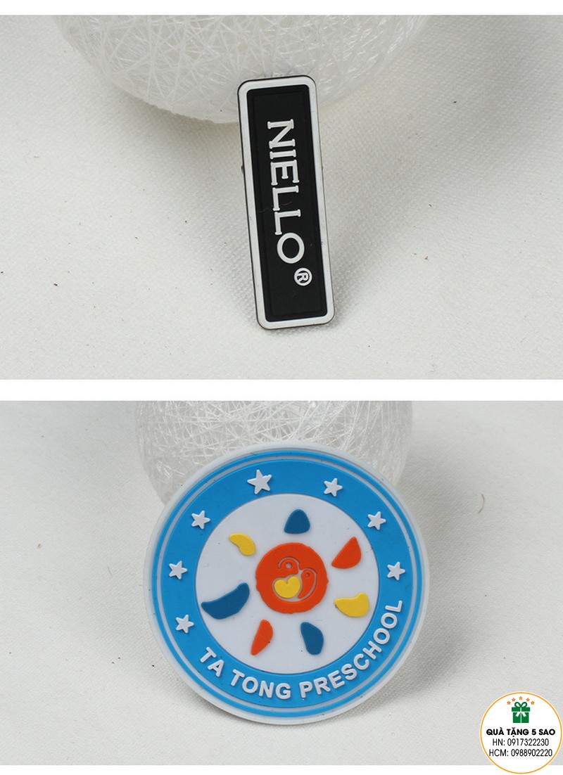 Đặt hàng logo cao su nhựa dẻo áo đồng phục